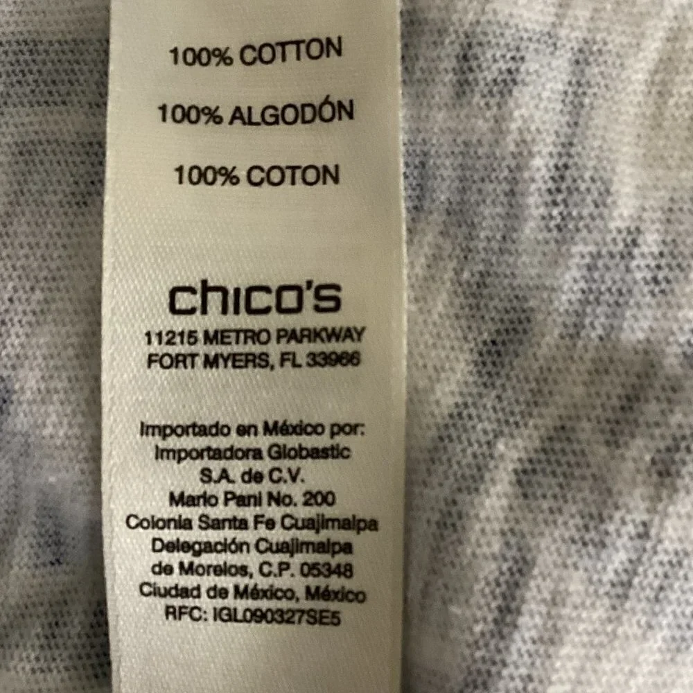 Chico’s Graphic Geo Cotton Slub Top Sz 3‎ (XL/16) #163H